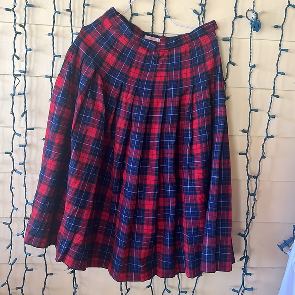 vintage wool plaid Pendleton long skirted black Ladies - Picture 6 of 11